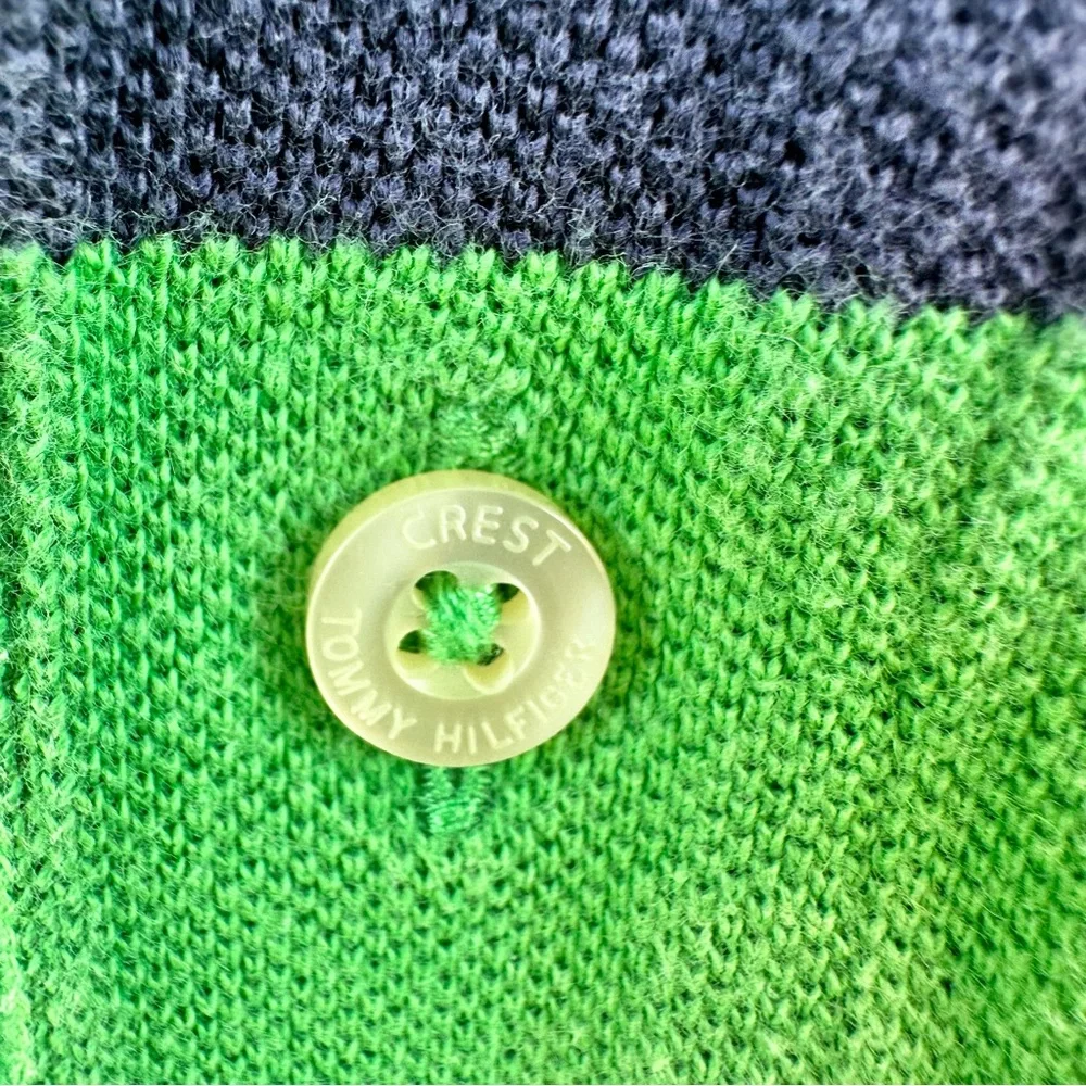 Tommy Hilfiger Green Blue‎ Striped Polo Shirt Relaxed Fit